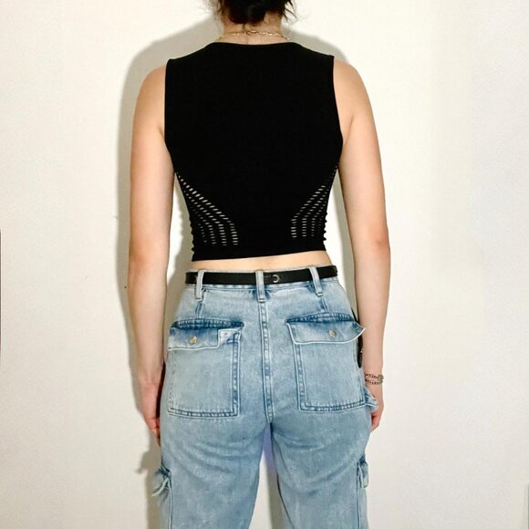 iets frans... stretchy lattice front tank top - Picture 3 of 3